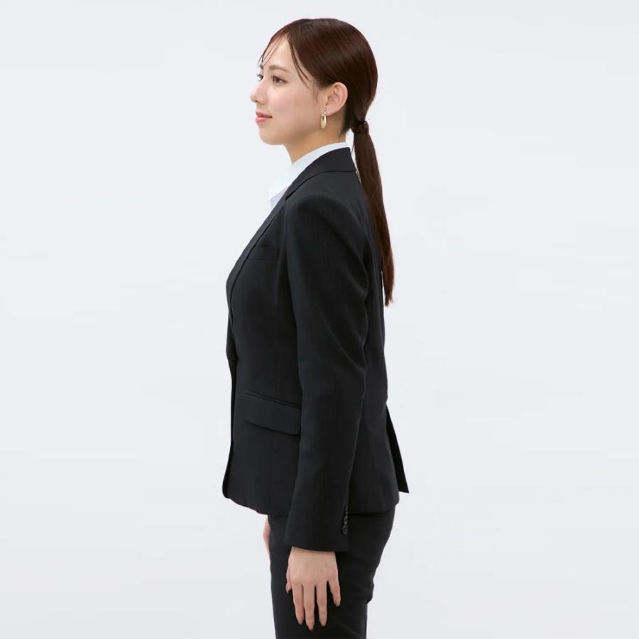 【美品】ネイビー テーラードジャケット AOYAMA 【洋服の青山】動きやすい テーラードジャケット