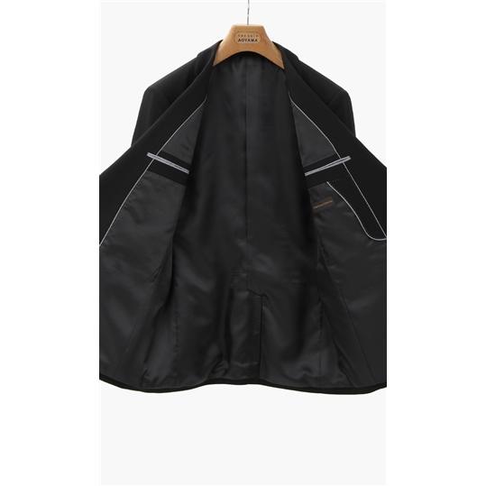 【洋服の青山】スリーシーズン ブラック系 【シングル】スタンダードブラックフォーマル CHRISTIAN ORANI BLACK LABEL メンズ ストレッチ 礼服 喪服の画像