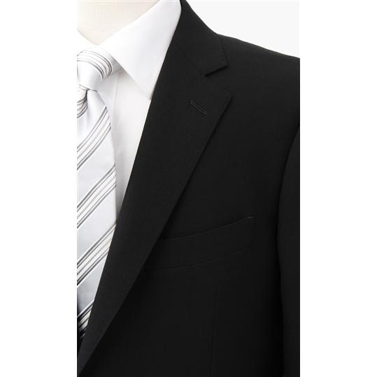 【洋服の青山】スリーシーズン ブラック系 【シングル】スタンダードブラックフォーマル CHRISTIAN ORANI BLACK LABEL メンズ ストレッチ 礼服 喪服の画像