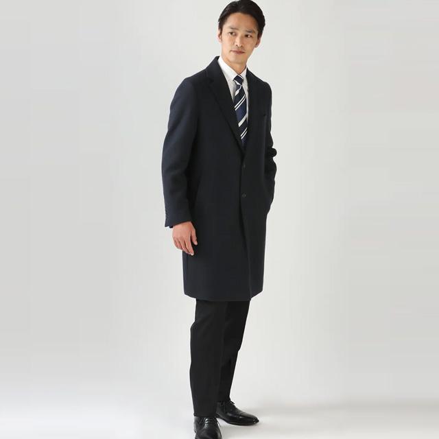 AOYAMA 【洋服の青山】メンズ チェスターコート ネイビー 紺 AOYAMA 【洋服の青山】メンズ チェスターコート ネイビー 紺