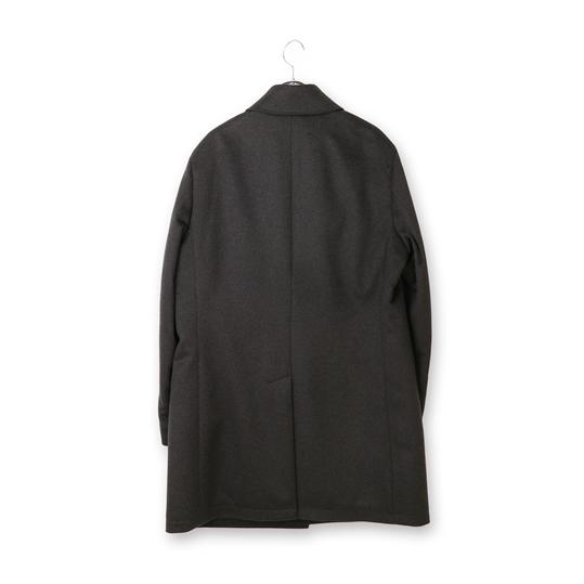 【洋服の青山】カシミヤ100% ステンカラーコート メンズ ロング丈 秋冬 グレー 灰色 無地 大きいサイズ 総裏 暖かい あったか ビジネス 通勤 通学 営業 出張の画像