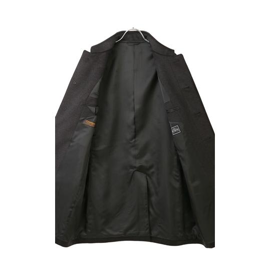 【洋服の青山】カシミヤ100% ステンカラーコート メンズ ロング丈 秋冬 グレー 灰色 無地 大きいサイズ 総裏 暖かい あったか ビジネス 通勤 通学 営業 出張の画像