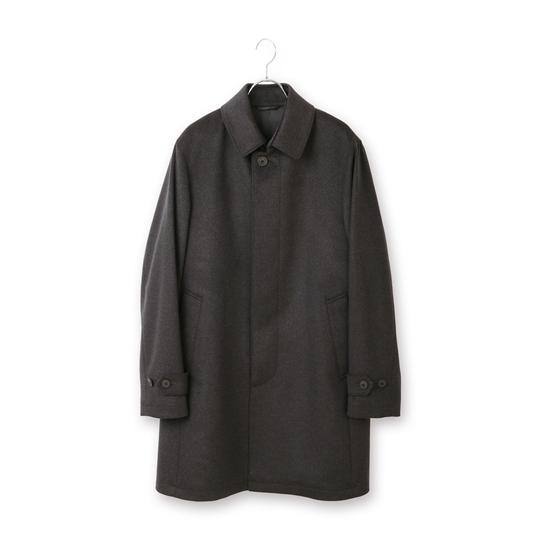 【洋服の青山】カシミヤ100% ステンカラーコート メンズ ロング丈 秋冬 グレー 灰色 無地 大きいサイズ 総裏 暖かい あったか ビジネス 通勤 通学 営業 出張の画像
