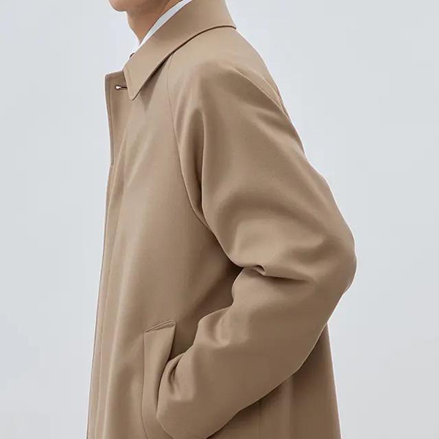 AOYAMA 【洋服の青山】暖かい ステンカラーコート メンズ ロング丈