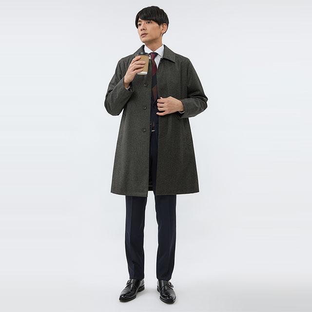 AOYAMA 【洋服の青山】2024 新作 ステンカラーコート メンズ ロング
