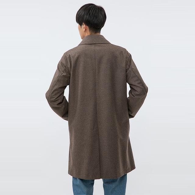 【洋服の青山】2024 新作 ステンカラーコート メンズ ロング 秋冬用 ブラウン 大きいサイズ 総裏 センターベント あったかポケット 暖かいの画像