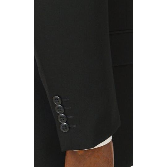 【洋服の青山】スリーシーズン ブラック系 シングルスタンダードフォーマル【DORMEUIL】【A体】【AB体】【BE体】 【ジャケット】 2ボタン 総裏 本台場 脇当ての画像