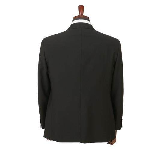 【洋服の青山】E体 大きいサイズ 礼服 喪服 メンズ 春秋冬 ブラック 黒無地 シングル アジャスター 冠婚葬祭 セレモニー ブラックフォーマル ブラックスーツの画像
