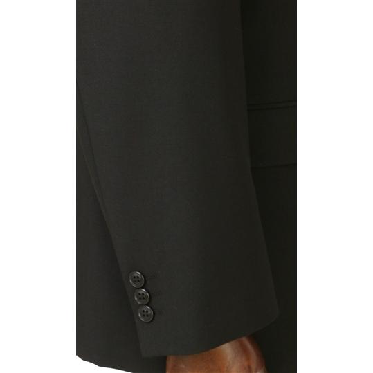 【洋服の青山】E体 大きいサイズ 礼服 喪服 メンズ 春秋冬 ブラック 黒無地 シングル アジャスター 冠婚葬祭 セレモニー ブラックフォーマル ブラックスーツの画像