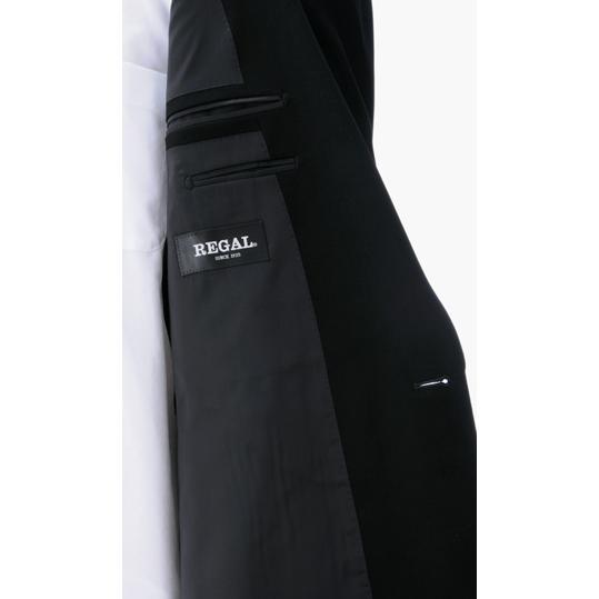 【洋服の青山】 盛夏用 ブラック系 スタンダードフォーマル メンズ スーツ サマーフォーマル  【清涼(R)】【ダブル】 REGAL 撥水加工 吸汗 速乾 軽量 礼服 喪服の画像