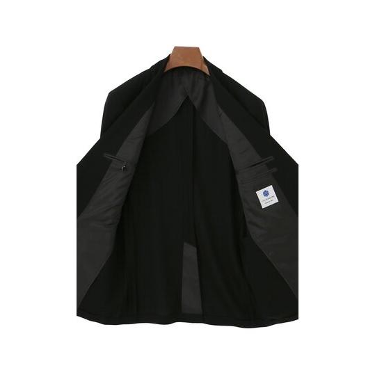 【洋服の青山】【A/AB/BE体】【濃染加工】涼しい アジャスター ワンタック 礼服 喪服 メンズ 盛夏 ブラック シングル スタンダード サマーフォーマルスーツの画像