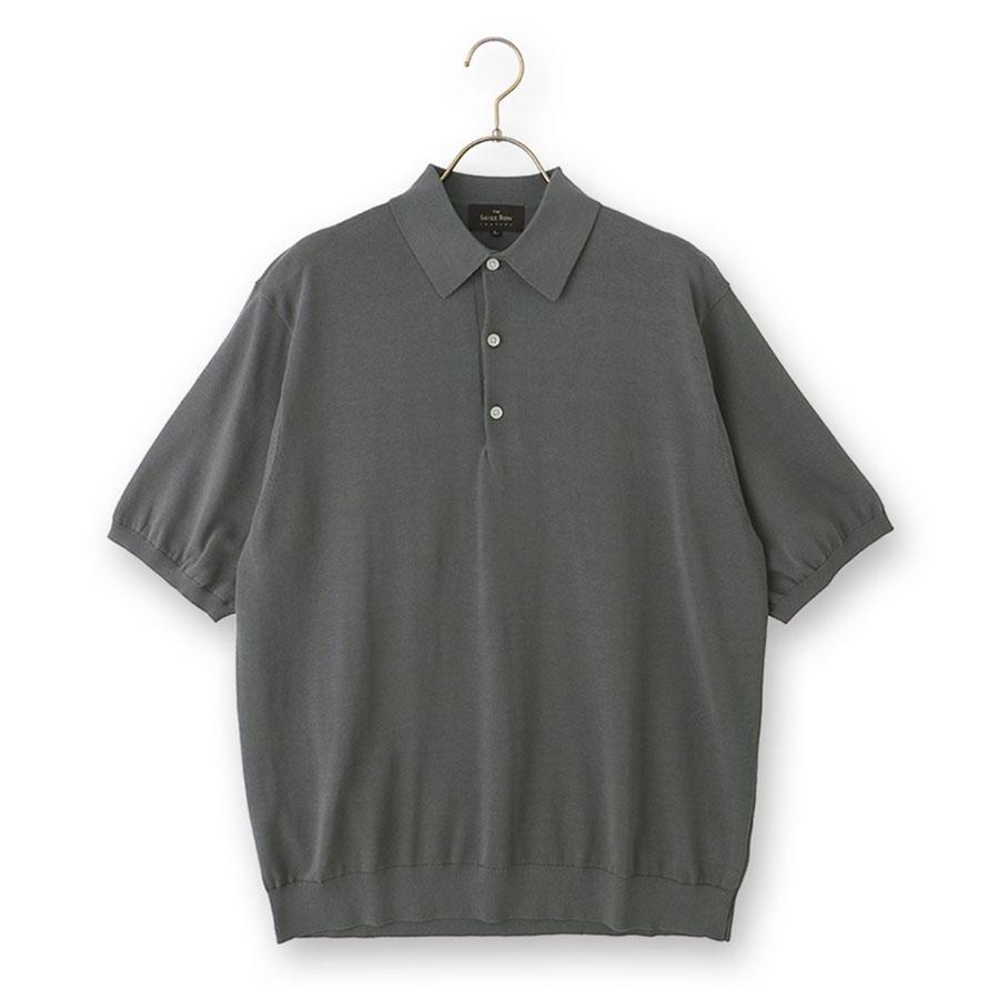 AOYAMA 【洋服の青山】綿100％ 14G ニットポロシャツ 半袖 メンズ 春夏