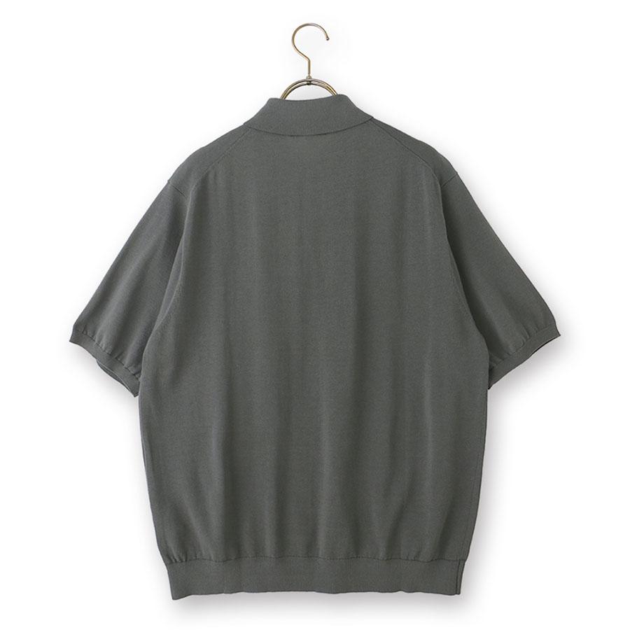 AOYAMA 【洋服の青山】綿100％ 14G ニットポロシャツ 半袖 メンズ 春夏