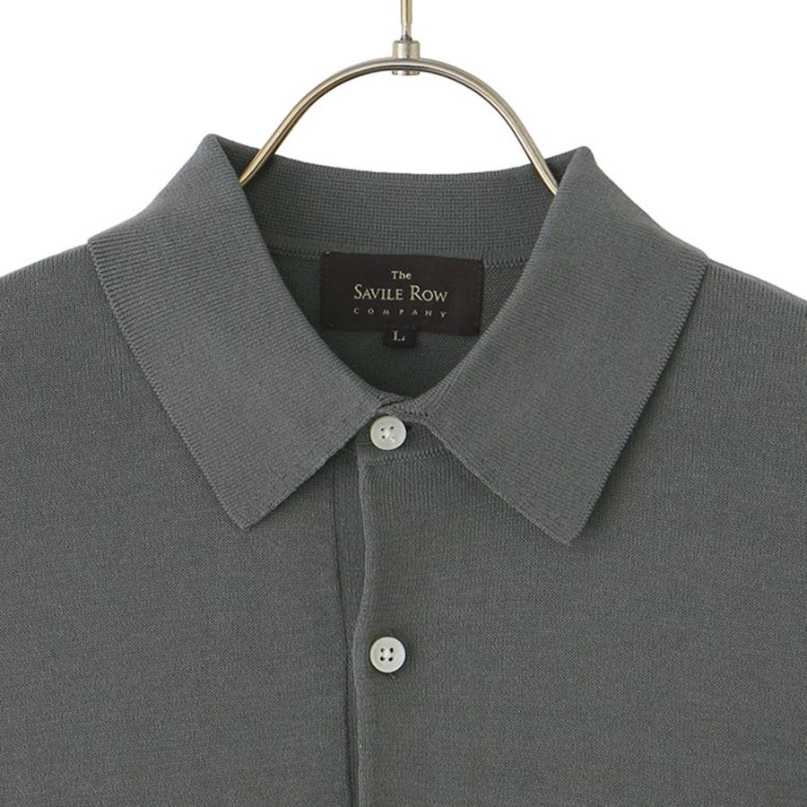 AOYAMA 【洋服の青山】綿100％ 14G ニットポロシャツ 半袖 メンズ 春夏