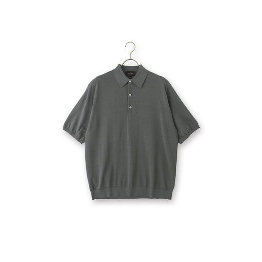 AOYAMA 【洋服の青山】綿100％ 14G ニットポロシャツ 半袖 メンズ 春夏