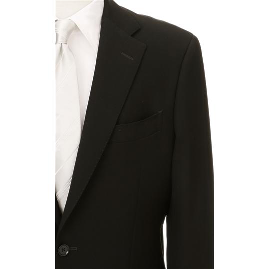 【洋服の青山】スリーシーズン YA体 スリム型 ブラック系 メンズ プレミアムスタイリッシュフォーマル【シングル】 HILTON 春 夏 秋 喪服 礼服の画像