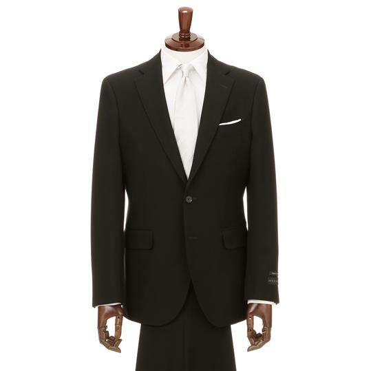 【洋服の青山】スリーシーズン YA体 スリム型 ブラック系 メンズ プレミアムスタイリッシュフォーマル【シングル】 HILTON 春 夏 秋 喪服 礼服の画像