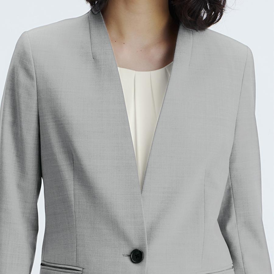 AOYAMA 【洋服の青山】超ストレッチ ノーカラージャケット レディース