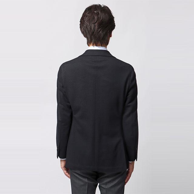 【洋服の青山】御幸毛織 サイドベンツ ニットジャケット メンズ 秋冬 ネイビー 紺  シングル 2ボタン 背抜き 型崩れしにくい ドレープ感 軽量 軽い 動きやすいの画像