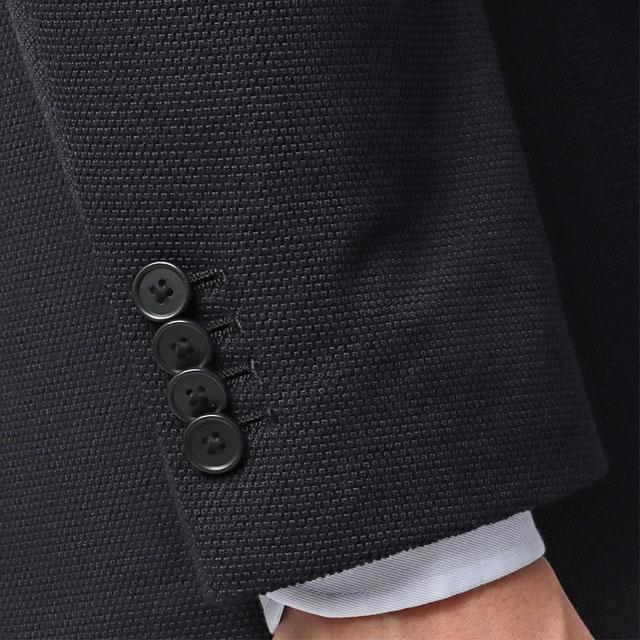 【洋服の青山】御幸毛織 サイドベンツ ニットジャケット メンズ 秋冬 ネイビー 紺  シングル 2ボタン 背抜き 型崩れしにくい ドレープ感 軽量 軽い 動きやすいの画像