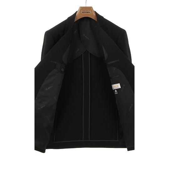 【洋服の青山】スタンダードフォーマルスーツ ブラックスーツ メンズ スリーシーズン アジャスター付き ブラック系 冠婚葬祭 喪服 礼服【御幸毛織】 MIYUKIの画像