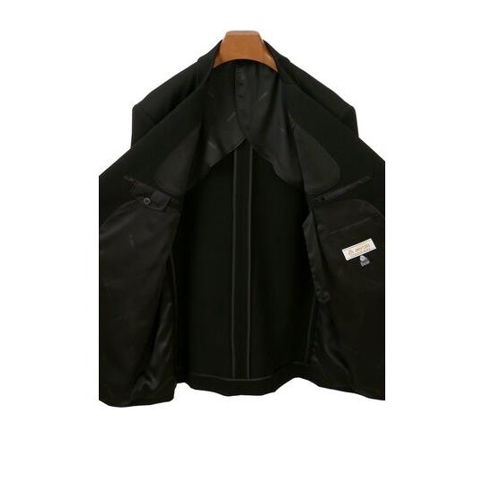 【洋服の青山】スリーシーズン ブラック系 ダブルスタンダードフォーマル【E体】【御幸毛織】 【ジャケット】 ダブル6ボタン ピークドラペル 背抜き 本台場の画像