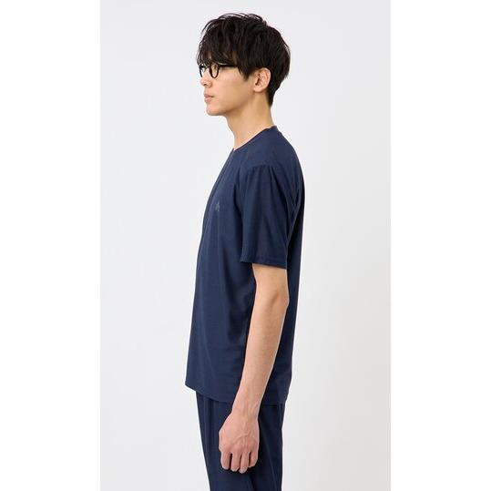AOYAMA 【洋服の青山】春夏 ネイビー系 カチオン杢DRY Tシャツ