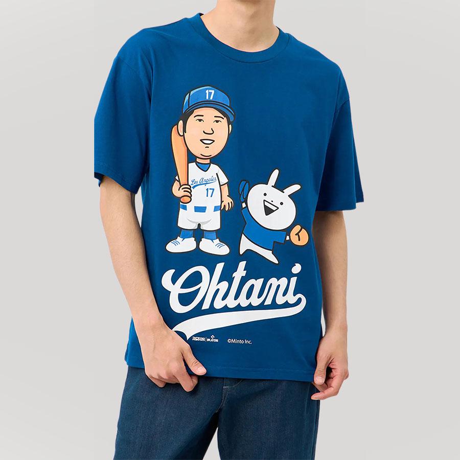 MLB ロサンゼルス ドジャース 大谷翔平 半袖Tシャツ M ブルー 新品 AOYAMA 【洋服の青山】大谷翔平 × USAGYUUUN!!! Tシャツ 春夏 ブルー