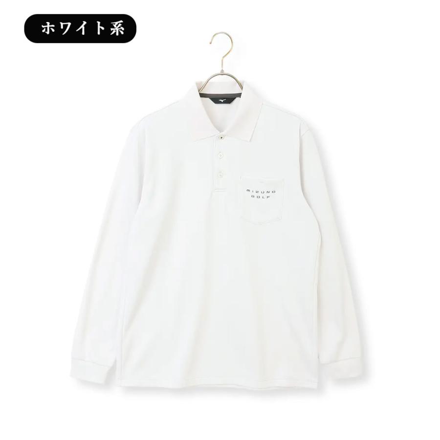 AOYAMA 【洋服の青山】ゴルフ ポロシャツ メンズ 長袖 秋冬 ホワイト