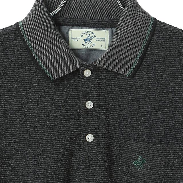 AOYAMA 【洋服の青山】ふんわり リブ襟ポロシャツ 長袖 メンズ 秋冬