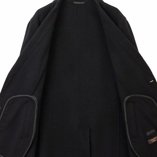 【洋服の青山】バルンケットコート チェスターコート メンズ 秋冬 ブラック 黒 無地 カシミヤ混 ダブルフェイス 柔らかい 軽い 疲れにくい 大きいサイズ 暖かいの画像