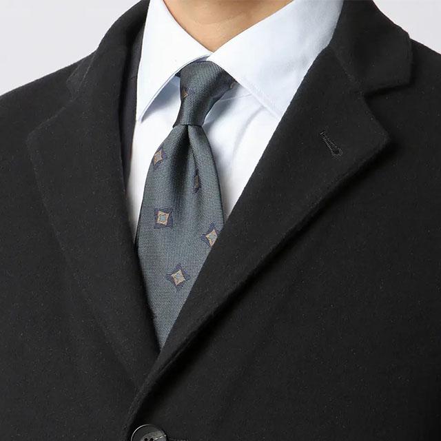 【洋服の青山】バルンケットコート チェスターコート メンズ 秋冬 ブラック 黒 無地 カシミヤ混 ダブルフェイス 柔らかい 軽い 疲れにくい 大きいサイズ 暖かいの画像