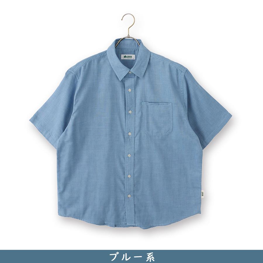 AOYAMA 【洋服の青山】LOGOS ダブルガーゼデニム調 カジュアルシャツ