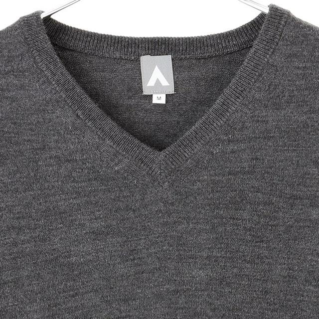 AOYAMA 【洋服の青山】毛玉になりにくい ウール100% Vネック
