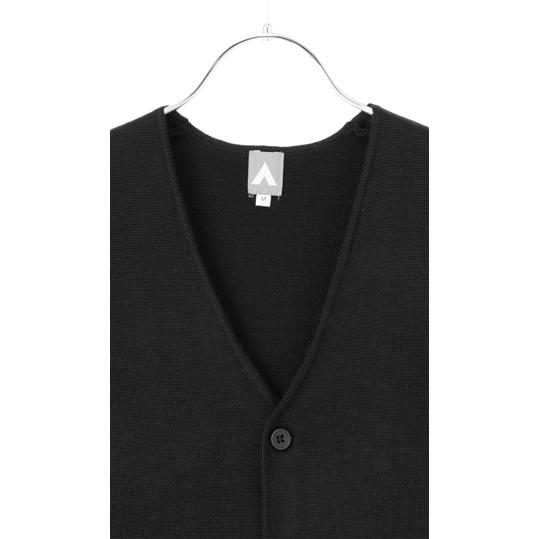 AOYAMA 【洋服の青山】秋冬 ブラック系 前開きニットジレ【毛玉CLEAR