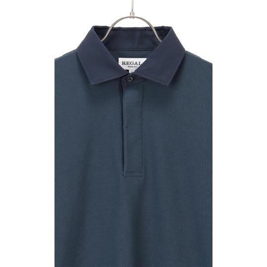AOYAMA 【洋服の青山】ツイルラガーポロシャツ 長袖 メンズ 秋冬