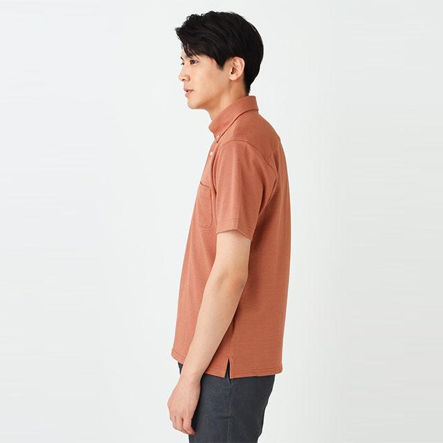 AOYAMA 【洋服の青山】ポロシャツ メンズ 半袖 春夏用 オレンジ 橙