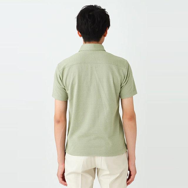 【新品未使用品】CIOTA メンズグリーン ワンポイントポロシャツ　サイズ6 メンズ 【ベストセラー】ワンポイント長袖ポロシャツ【日本製】通販