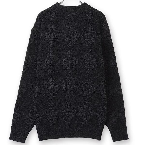 AOYAMA 【洋服の青山】モールダイヤ柄 モックネックセーター AOYAMA 【洋服の青山】モールダイヤ柄 モックネックセーター