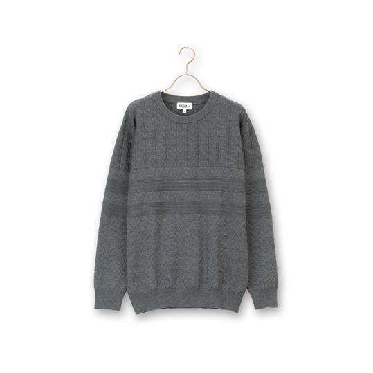 AOYAMA 【洋服の青山】セーター クルーネック メンズ 秋冬 グレー 長袖