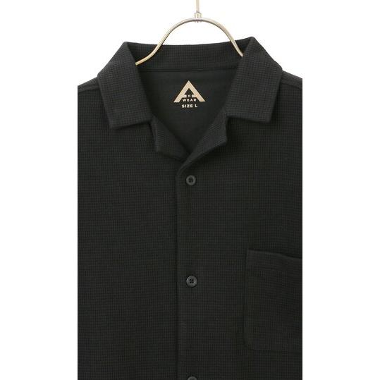AOYAMA 【洋服の青山】らくリッチ ワッフル開襟シャツ 半袖 メンズ 春
