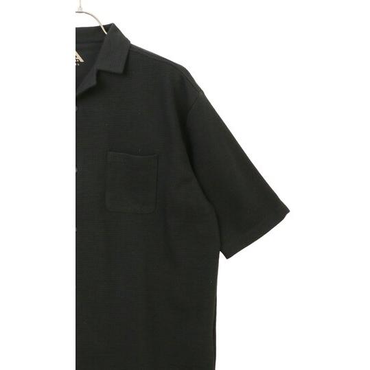AOYAMA 【洋服の青山】らくリッチ ワッフル開襟シャツ 半袖 メンズ 春