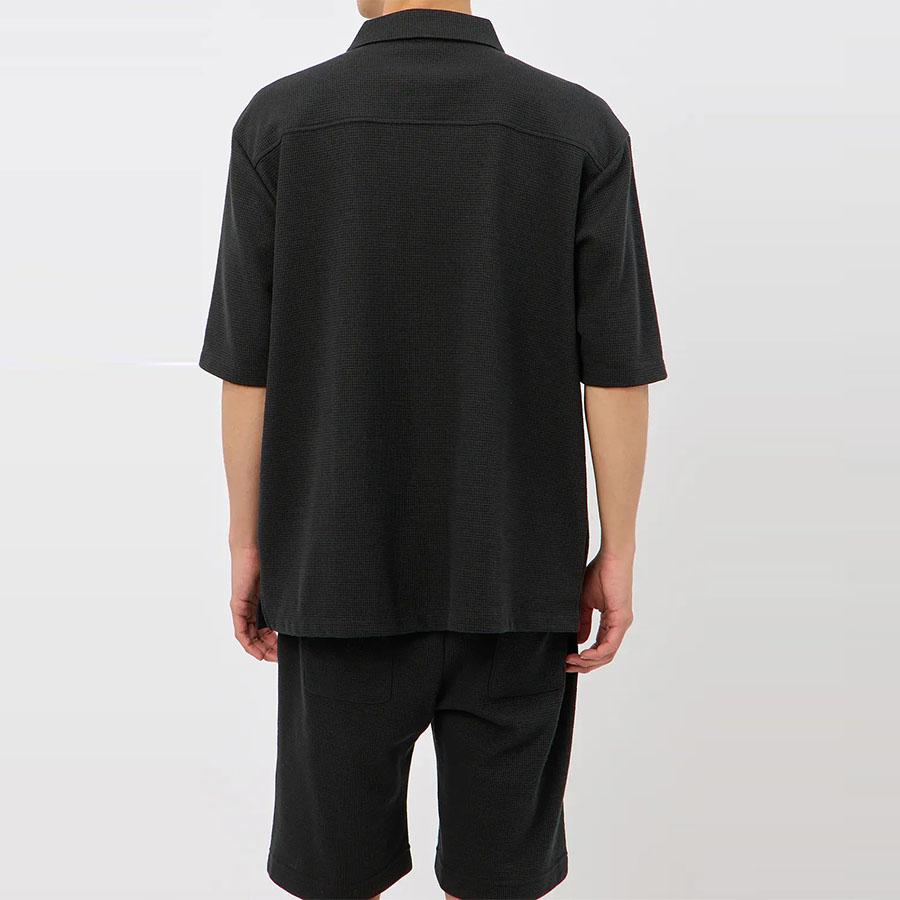 AOYAMA 【洋服の青山】らくリッチ ワッフル開襟シャツ 半袖 メンズ 春