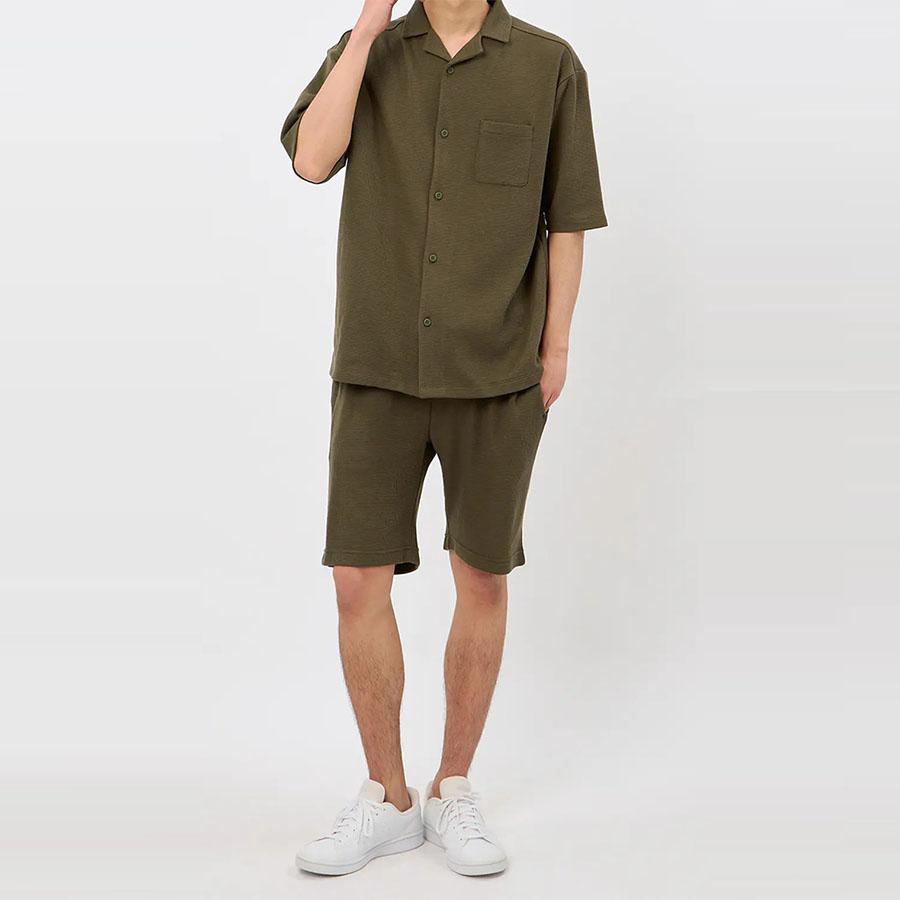 AOYAMA 【洋服の青山】らくリッチ ワッフル開襟シャツ 半袖 メンズ 春