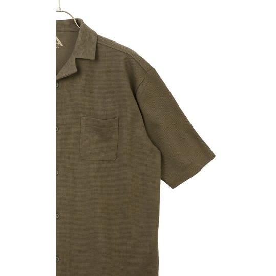 AOYAMA 【洋服の青山】らくリッチ ワッフル開襟シャツ 半袖 メンズ 春