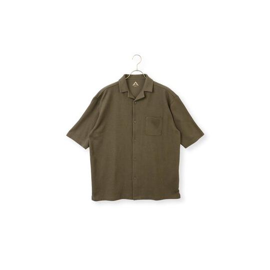 AOYAMA 【洋服の青山】らくリッチ ワッフル開襟シャツ 半袖 メンズ 春