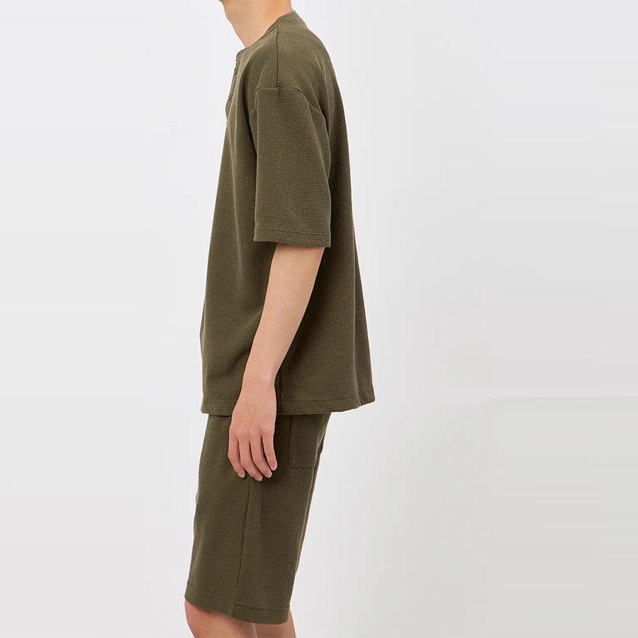 AOYAMA 【洋服の青山】らくリッチ ワッフルヘンリーTシャツ 半袖