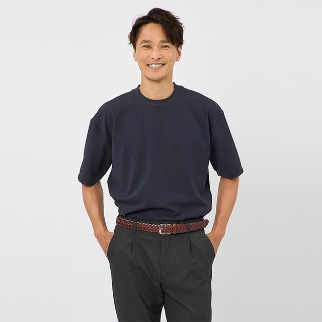 AOYAMA 【洋服の青山】Tシャツ 半袖 メンズ 春夏 ネイビー 紺 無地