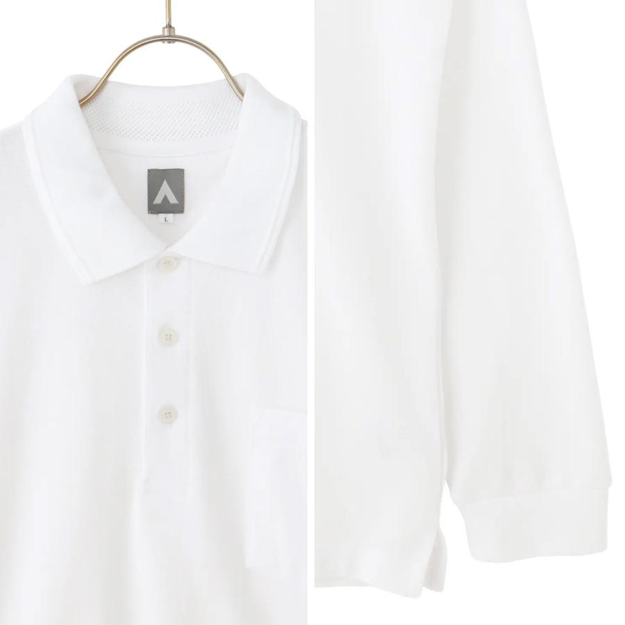 AOYAMA 【洋服の青山】通気性 鹿の子 ポロシャツ 長袖 メンズ 春夏秋冬