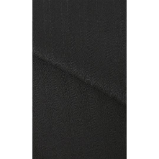 【洋服の青山】秋冬用 ブラック系 プレミアムスタイリッシュスーツ【御幸毛織】【MADE IN JAPAN】ストライプ 2ボタン 総裏 切り台場 脇当て 本切羽 重ねボタンの画像